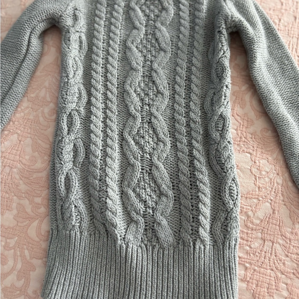 GAP Heather Gray Cable Knit Turtleneck Sweater‎ XS 4-5 little girls